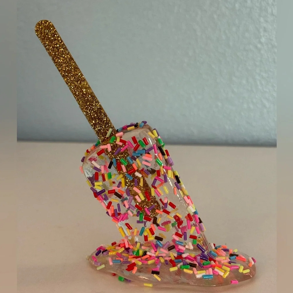 Glitter Popsicle Cake Topper with Sprinkles